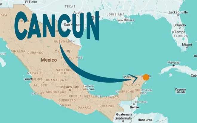 ▷ Where is Cancun located in Mexico map?